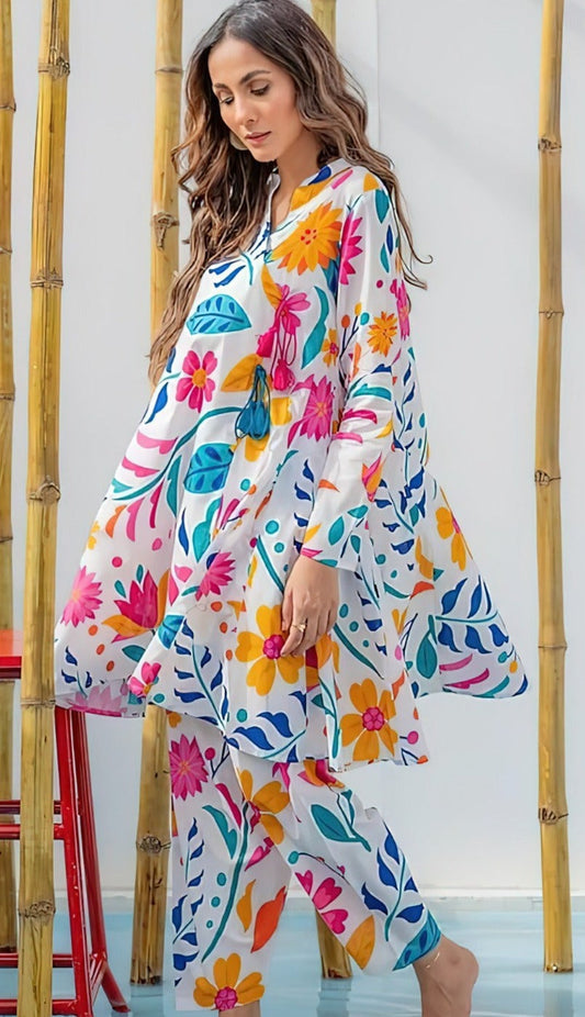 3PC Digital Printed Lawn Unstitched Suit BB001