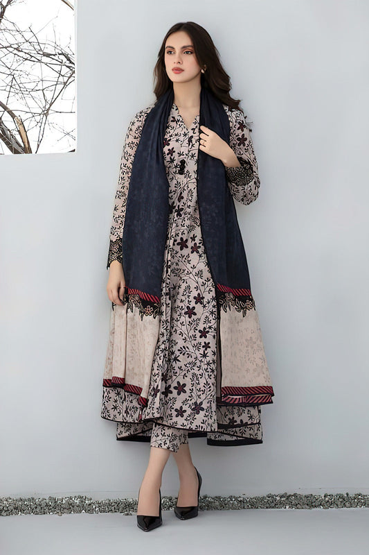 3PC Digital Printed Lawn Unstitched Suit BB006